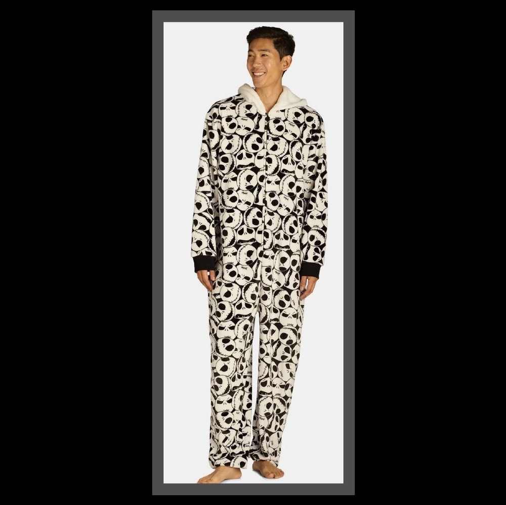 DISNEY NIGHTMARE BEFORE CHRISTMAS ONE PIECE HOODED PJ'S